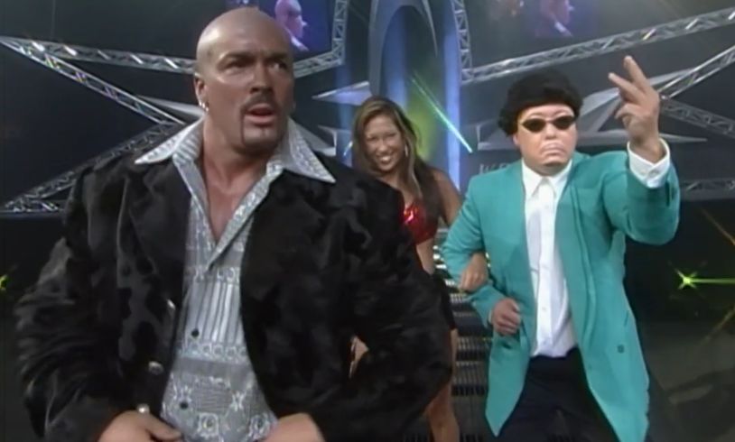 Justin_SofOK's tweet photo. The Buff Bagwell vs. Cat feud has somehow gotten even worse. #wcw99 https://t.co/hILBudvWfM