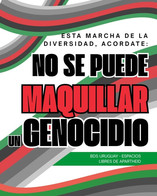 bds_uruguay's tweet photo. Esta semana culmina el MES DE LA DIVERSIDAD con la FERIA de La Previa y la MARCHA 🏳️‍🌈🏳️‍⚧️
Invitamos a leer y compartir en sus redes nuestros contenidos sobre el tema pinkwashing y LGBTQ+/Cuir para desmontar la propaganda sionista y difundir el mensaje de lxs personas cuir palestinas https://t.co/riyThe3h55