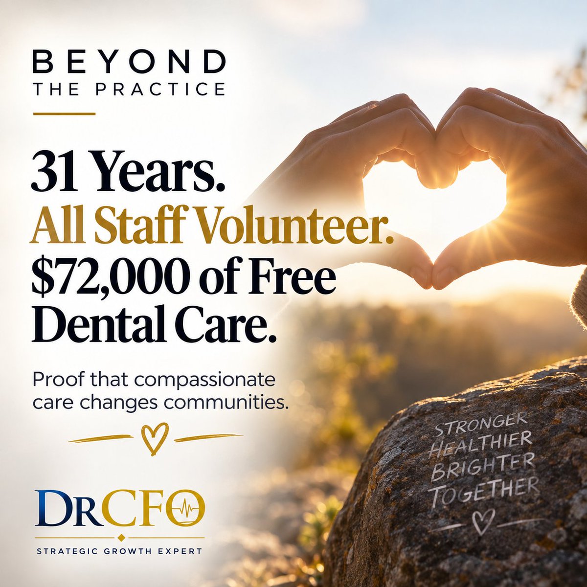 drcfo's tweet photo. ❤️ 31 YEARS RUNNING. ALL STAFF VOLUNTEER. $72,000 OF FREE DENTAL CARE
IN ONE DAY.

This one made me smile too, so here's this week's.

Progressive Dental in Endwell and Norwich, NY just held their 31st
annual "Doctors with a Heart Day" — a tradition started by an Iowa
dentist decades ago for people who simply can't afford dental care.
One day a year, both offices close their doors to regular patients and
instead offer cleanings and most same-day treatments completely free.

This year: roughly 151 people served, an estimated $72,000 in free
care, across two locations. Patients were lined up outside the Endwell
office before 7:30 A.M.

Here's the detail that stuck with me: every single employee volunteers
their time for it. Dr. Sonny Spera called it "the greatest day of the
year for us." Not the most profitable. Not the busiest for revenue.
The greatest.

Dental spending in the U.S. grew by $7 billion in a single year
(2023-2024, per the ADA), and out-of-pocket dental costs alone hit $73
billion. For a lot of people, "I'll deal with it later" isn't a choice
— it's the only option their budget allows. One patient said he saved
around $300 on an extraction that day. Another put it simply: "I've
never seen so many people happy at the dentist office."

31 years. That's not a one-off marketing stunt — that's a practice
that built giving back into its identity so deeply that staff
volunteer for it year after year without being asked twice.

You don't need three decades of history to start something like this.
A single free-care Saturday. A partnership with a local dental hygiene
program for volunteer hands. One day where "I can't afford it" isn't
the reason someone leaves in pain.

💬 Does your practice do anything like this? I'd love to hear about it
in the comments.

#CommunityCare #DentalPractice #PracticeManagement #GivingBack #DrCFO