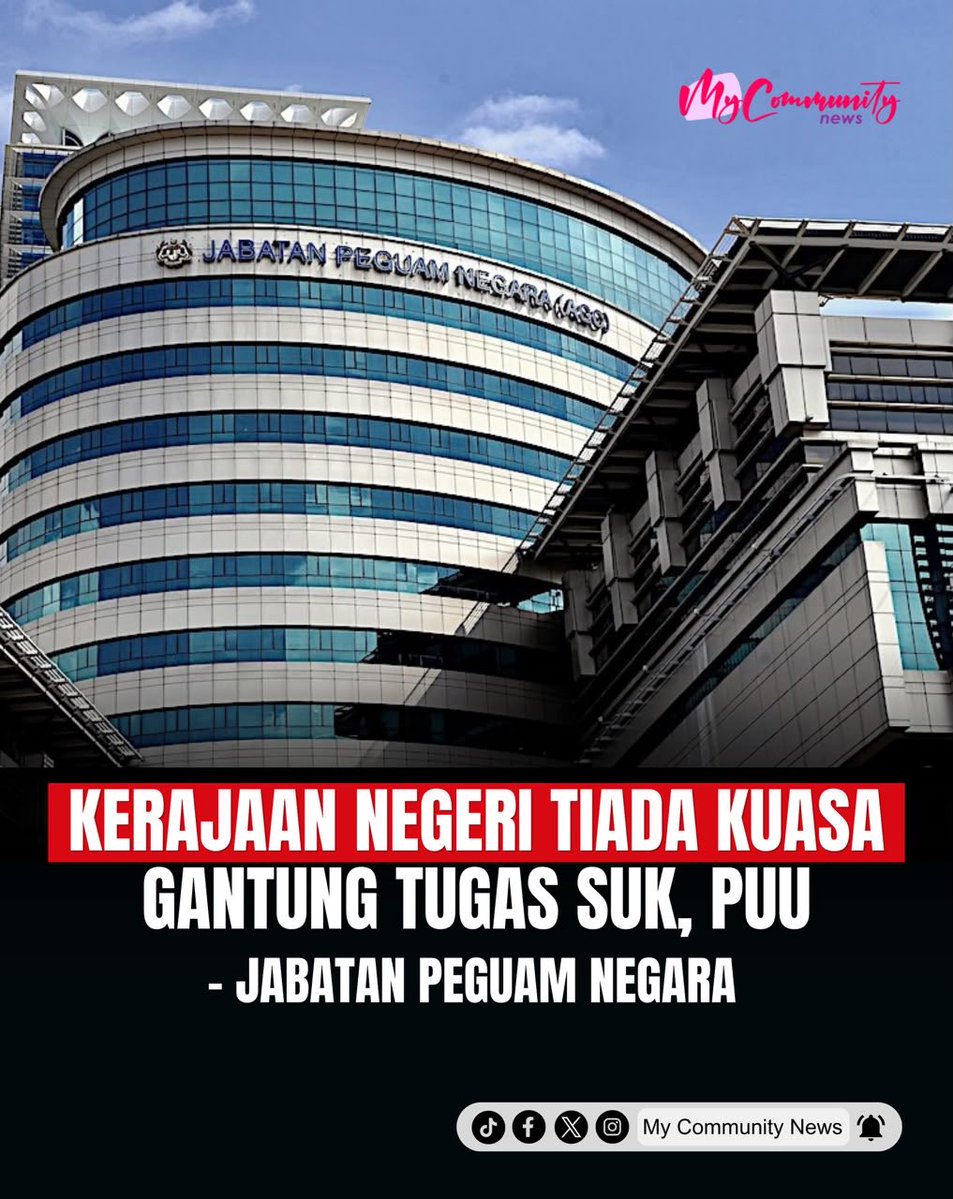 MyCommuNews0624's tweet photo. KERAJAAN NEGERI TIADA KUASA GANTUNG TUGAS SUK, PUU

Jabatan Peguam Negara (AGC) berpendapat, Majlis Mesyuarat Kerajaan Negeri (MMKN) tidak mempunyai kuasa dari segi undang-undang untuk menggantung tugas Setiausaha Kerajaan Negeri (SUK) dan Penasihat Undang-Undang Negeri (PUU)- https://t.co/vkxHbvFQZb
