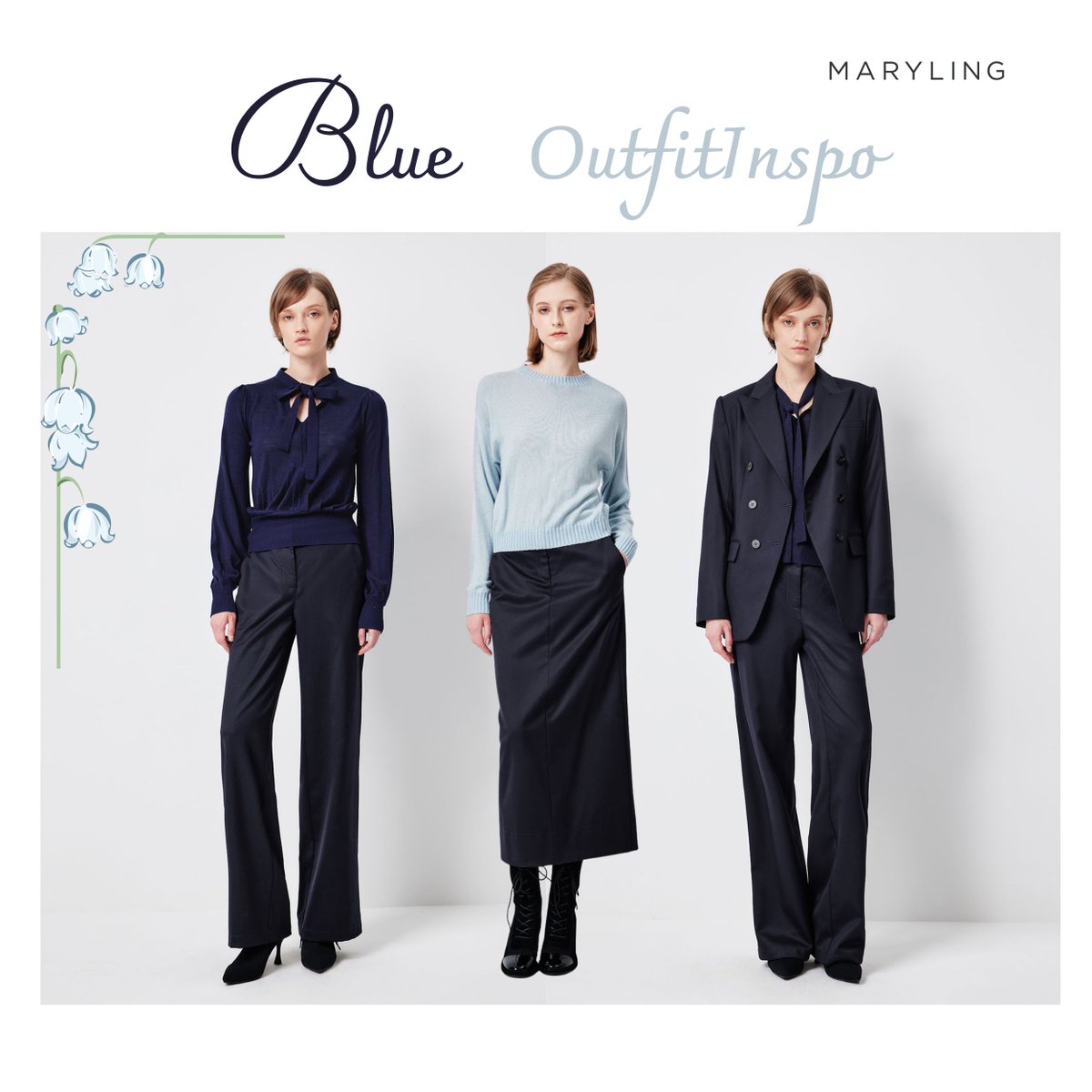 MARYLING_'s tweet photo. Blue, in every mood. 💙
Soft powder blue. Deep navy. Sharp tailoring.
Three ways to bring timeless color into the modern wardrobe.
#MARYLING #BlueOutfit #ModernWorkwear https://t.co/w1ux49f4hW