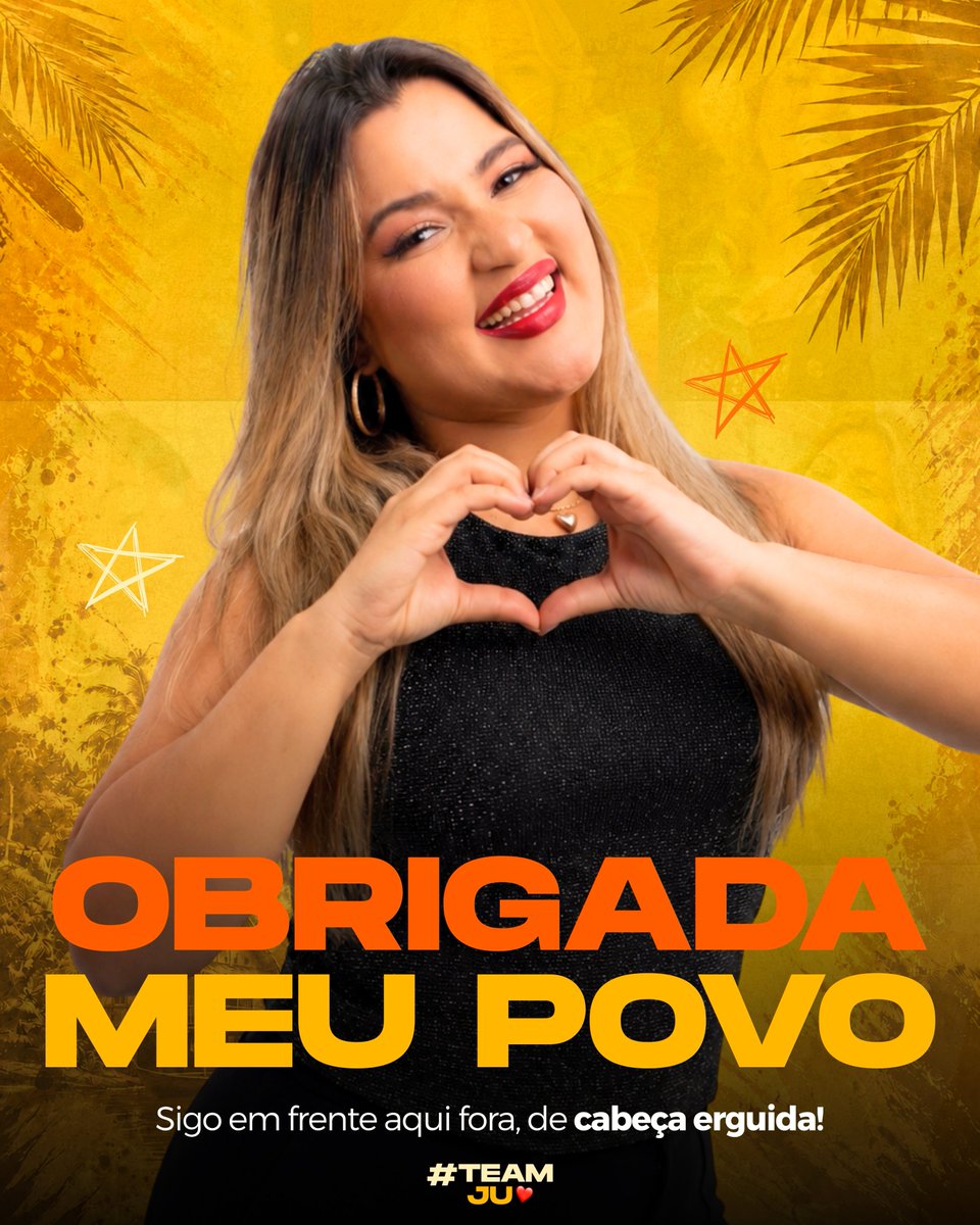 jufrancooficial's tweet photo. Obrigada por tudo, meu povo! 🧡✨

Foram tantos momentos vividos, tantos desafios, aprendizados, sorrisos e emoções que vou levar comigo para sempre. Cada voto, cada mensagem, cada demonstração de carinho e cada pessoa que esteve comigo nessa caminhada fizeram toda a diferença.

Chegar até aqui já foi uma conquista enorme, e faço questão de seguir em frente de cabeça erguida, com o coração cheio de gratidão por tudo que construímos juntos. 🥹❤️

Obrigada por acreditarem em mim, por torcerem, por vibrarem comigo e por nunca soltarem a minha mão. Essa história não termina aqui. ✨

Sigo em frente com muita gratidão e orgulho de tudo que vivemos!

#TeamJu | #EstrelasDaCasa