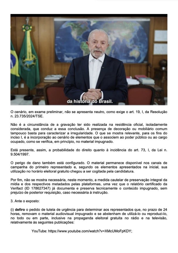 NewsLiberdade's tweet photo. 🚨URGENTE - Nunes Marques determina que Lula exclua, em até 24 horas, vídeo gravado no Palácio da Alvorada sobre a crise no Supremo, por uso de cenário não neutro em favor da campanha https://t.co/uhPyB5Dmsw