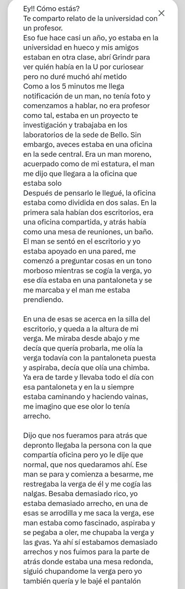 RelatosMedelin's tweet photo. #Recordemos Relato de parcero en la U. 🔥

Envíen sus relatos al DM.

#MorboMedellín #CruisingMedellín #Relatosgay
#Exhibicionismogay #VoyeurMedellín #PajerosMedellín https://t.co/JlY4OOmWJ2