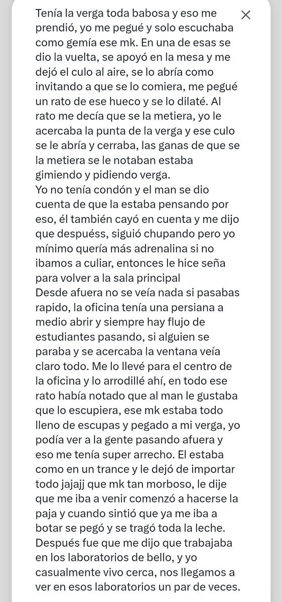 RelatosMedelin's tweet photo. #Recordemos Relato de parcero en la U. 🔥

Envíen sus relatos al DM.

#MorboMedellín #CruisingMedellín #Relatosgay
#Exhibicionismogay #VoyeurMedellín #PajerosMedellín https://t.co/JlY4OOmWJ2