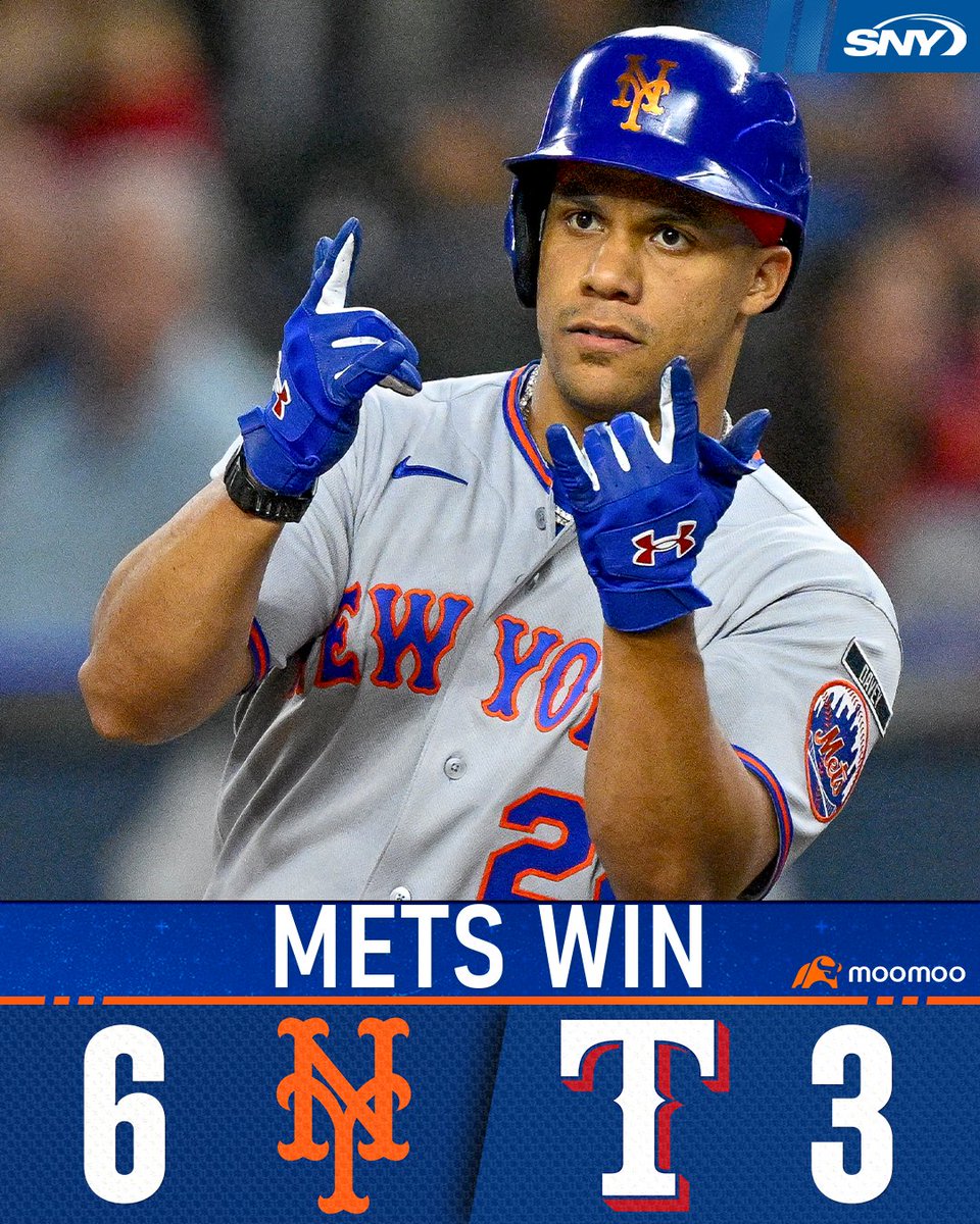 SNY_Mets's tweet photo. The Mets take the opener in Arlington! 💪 https://t.co/sxDc708d7T