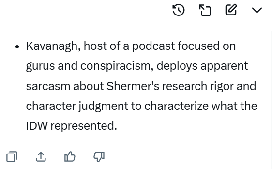 mozzyjack's tweet photo. @C_Kavanagh @michaelshermer Grok doesn't think you are genuine 🙄 Maybe Shermer needs to work on his levels of skepticism and character judgement. https://t.co/WqWq9LhqTP