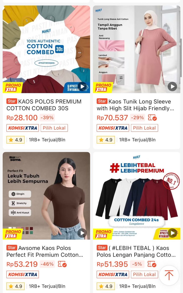 tuffluhvv_'s tweet photo. ternyata kaos basic tuh nggak pernah gagal 😭
apalagi yang harganya 30–40 ribuan tapi modelnya clean gini…
bisa dipake sendiri, layering, atau jadi inner juga masuk banget.

nemu beberapa model + warna yang lucu, harganya mulai 30ribuan 🫵🏻
mau aku spill linknya? 👀￼ https://t.co/b3fjZeyFuh