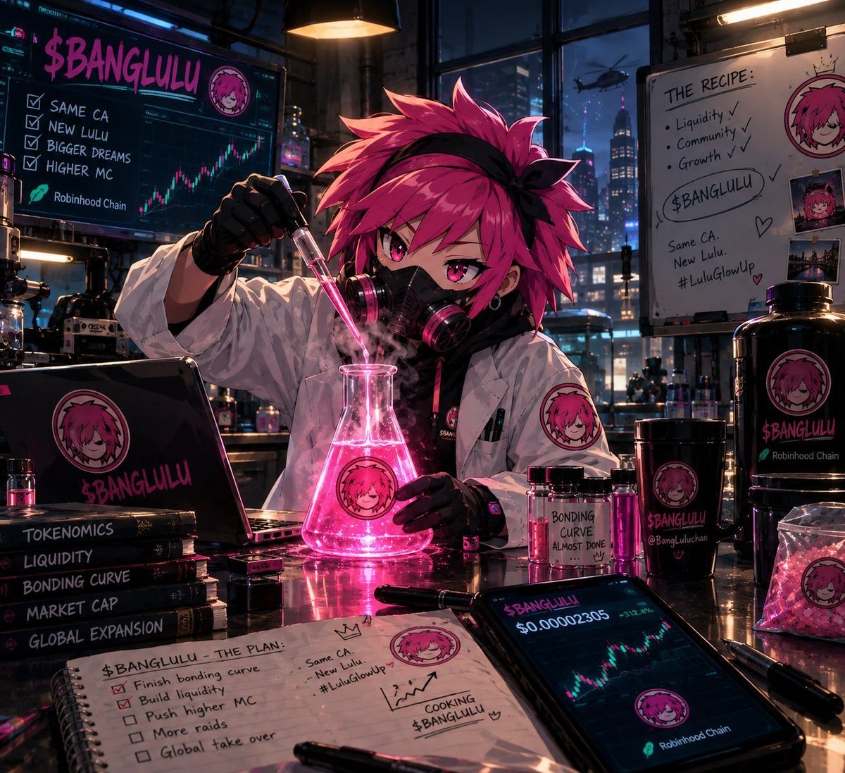 BangLuluchan's tweet photo. BANG LULU media contest winners
Judged on quality and creativity.

Azek Best — 450,000 BANG
Sxvage — 350,000 BANG
Aog — 250,000 BANG

Thanks to everyone who entered.
Buys still coming in. Bonding curve is at 76%.
Trading fees go to holders.
robinhood:0x4e62068525ab11fe768e29dfd00ef909b9803016  payouts go to holders.

CA: 0x0b4632f6b413ef50b702a150b3e840af5dcfb3c1
 https://t.co/A9oTekPspG
BANG. Don’t paper the curve.

Art by Azek Best