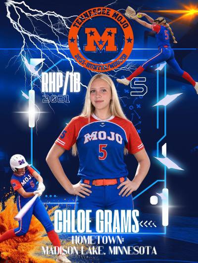TnMojo2031's tweet photo. 🔥🧡💙 WELCOME TO THE MOJO, CHLOE GRAMS! 💙🧡

From Madison Lake, MN, #5 Chloe Grams joins TN Mojo 2031-Hunter/Mouser! A RHP flamethrower 💨 with serious power 💣 and a proven varsity résumé.

🏆 Big 9 All-Conference HM
🏆 2AAA All-Section Tournament Team
🏆 Mankato Elks All-City
🏆 MNHSL State Consolation Champion

Talent. Character. Competitive fire. WE > ME.

Welcome to the blue & orange, Chloe! Let’s work! 🔥🧡💙

@TnMojoFastpitch @ExtraInningSB @LineDsoftball @UKCoachLawson @PrepSoftball @ChloeGrams5