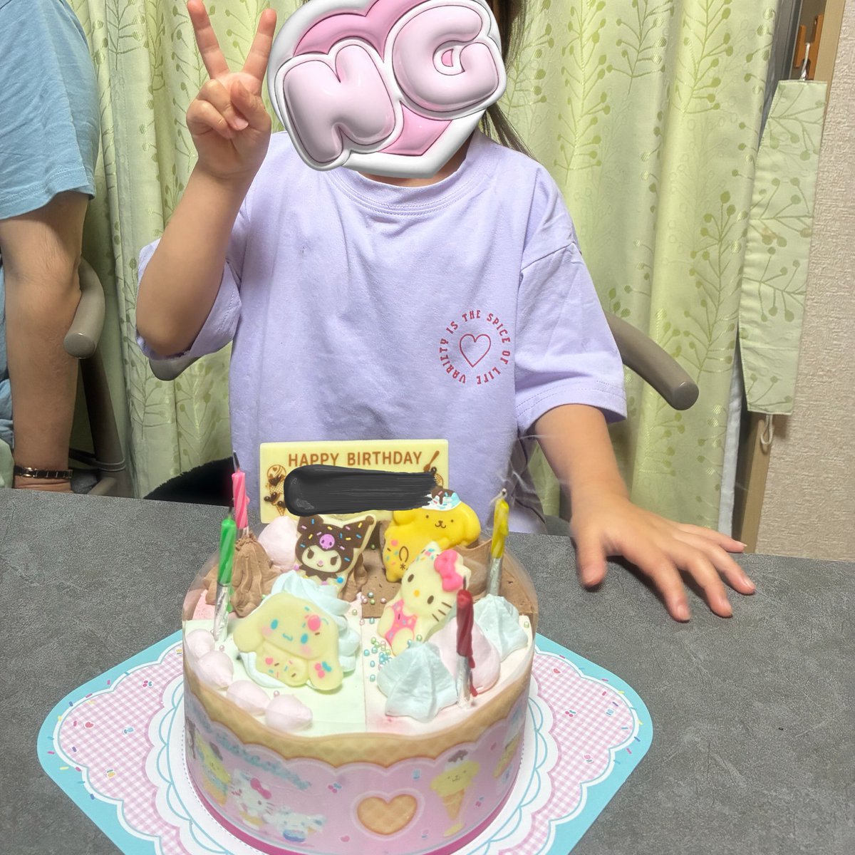 sakura_t5's tweet photo. Xにはあげ忘れてたけどさんちゃん4才✨
ケーキは31のサンリオアイスケーキになりました🎂 https://t.co/NK9fcnEuXh