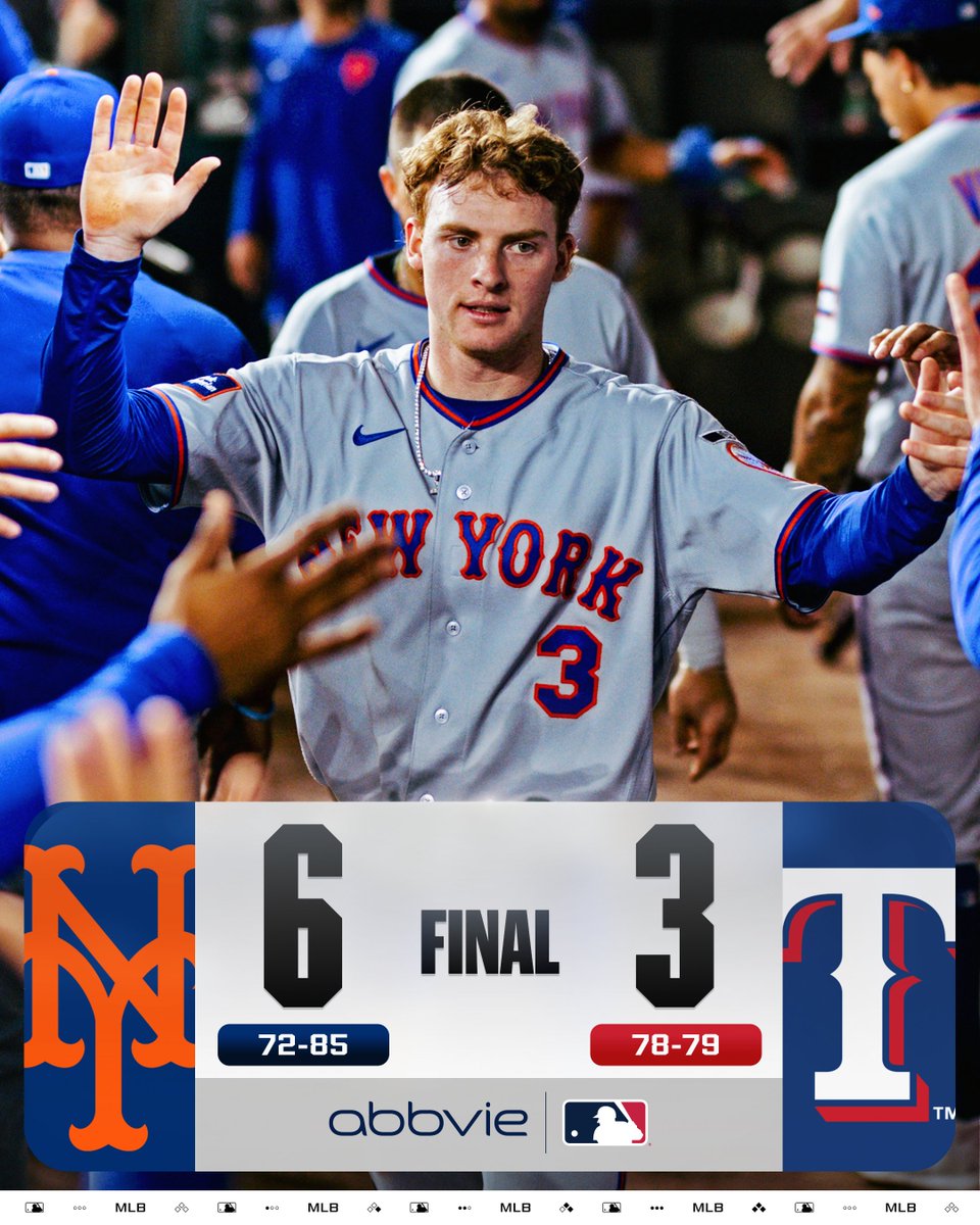 The @​Mets open the series with a win in Texas!

(MLB x @​AbbVie) 
 [📷](https://pbs.twimg.com/media/HS3rdTLXQAAgLKs.jpg) https://pbs.twimg.com/media/HS3rdTLXQA