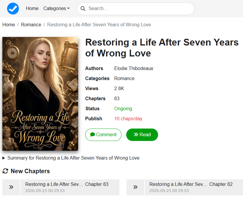 ExpReader's tweet photo. Restoring a Life After Seven Years of Wrong Love novel read online:
by: Elodie Thibodeaux
CP: Yvette 
Read FULL chapter: https://t.co/4LKVkcF1k0 https://t.co/7u9hKTdojN