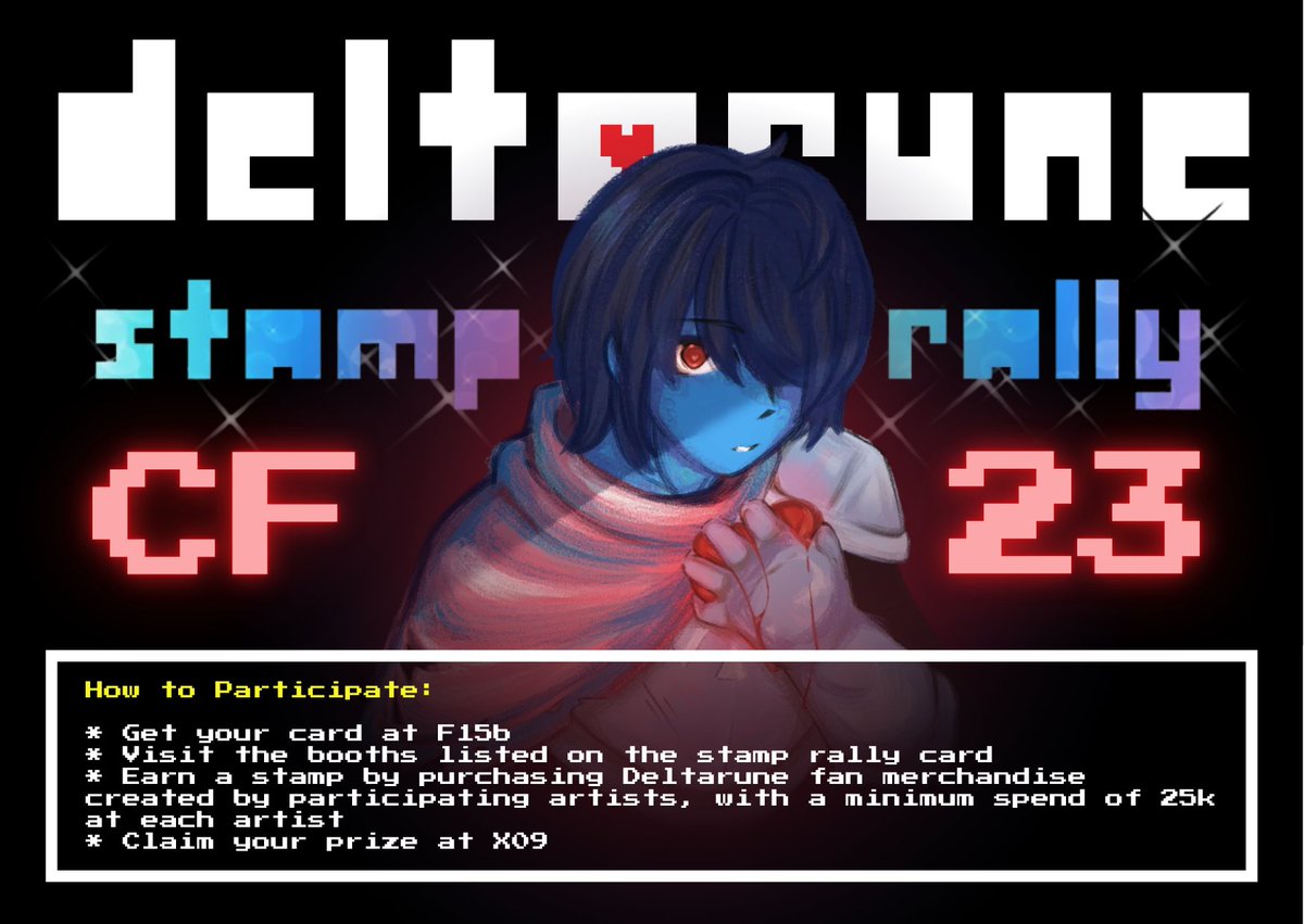 lezabudka's tweet photo. [🔁+❤️are very appreciated!]

A dark fountain has appeared at #comifuro23 !!! As we're holding the #Deltarune Stamp Rally at #cf23 with 6 participating booth and 8 amazing artists contributing ✨
@serxarisarts @yyuuraii @MrSabamiso @vesperdawnz @breadsocks_ @figuraine @Vennshoe https://t.co/uNUdBc8KD8