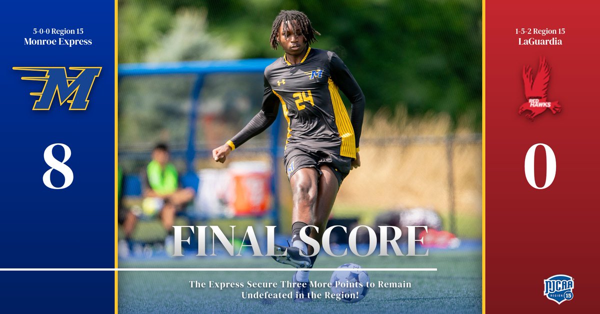 MonroeExpress's tweet photo. Another Region 15 win for Express Men's Soccer! That makes it five in a row for the Blue and Gold.
More details are coming soon.
#ExpressPride #ExpressVictory #AllAboard #GOEXPRESS @news12bx @bronxtimes #DubExpress https://t.co/G8mvVCdNCM