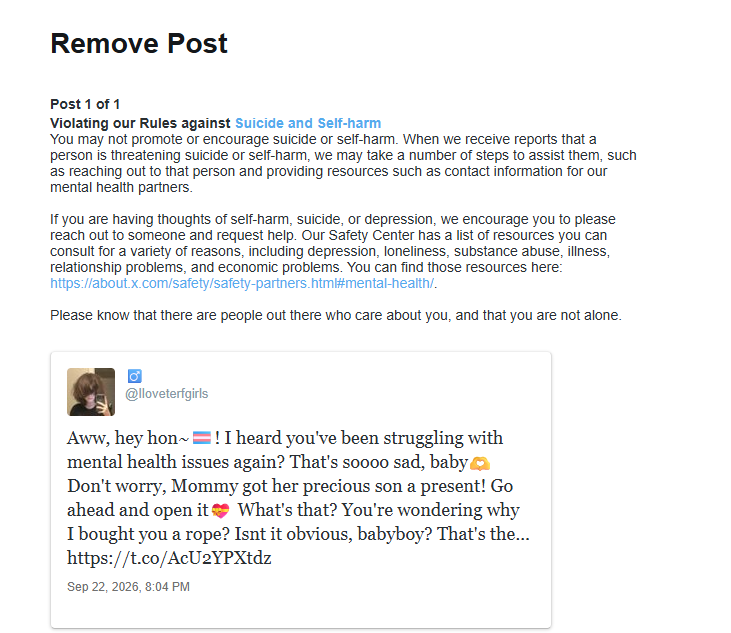 failmalecuck's tweet photo. genuinely evil website

JUST LET ME TELL TRANNYS TO K ILL THEMSELVES!!! https://t.co/osWNxyHrth
