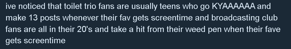 miitsupilled's tweet photo. tag yourself im broadcasting club fans https://t.co/wcuVTuV7uu