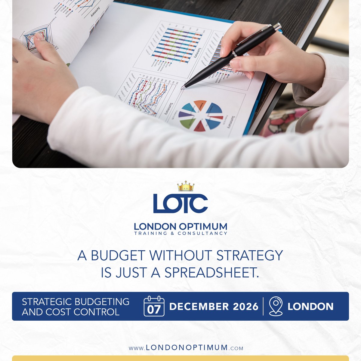 londonoptimum's tweet photo. Cutting costs without a strategy doesn't save money. It creates risk.
Our Strategic Budgeting and Cost Control course,
πLondon, ποΈ7 December 2026.
π https://t.co/ULczrB4wUr
#StrategicBudgeting #CostControl #LOTC https://t.co/VKvIUZiXjk