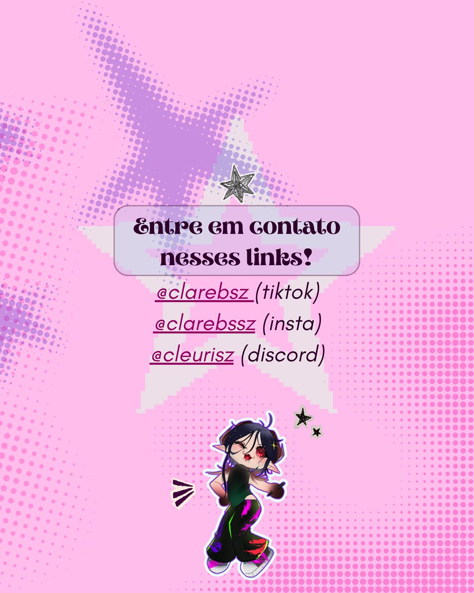 clarebssz's tweet photo. Aos interessados: fiquem a vontade para me chamar no privado ou no discord quando minhas comissões estiverem abertas!

(Atentem-se às minhas redes pois sempre estarei anunciando a abertura.)
Mais sobre mim na bio!

[DESIGN FEITO POR: designs.byhosa no inst]

#comissoes https://t.co/wB8rZuY8Xz