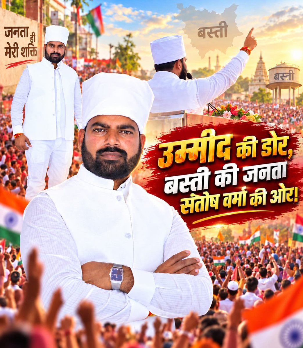 santoshverma009's tweet photo. उम्मीद ���ी डोर,
बस्ती की जनता संतोष वर्मा की ओर।

#santoshverma #Basti #jansevak https://t.co/znbW08LIxc