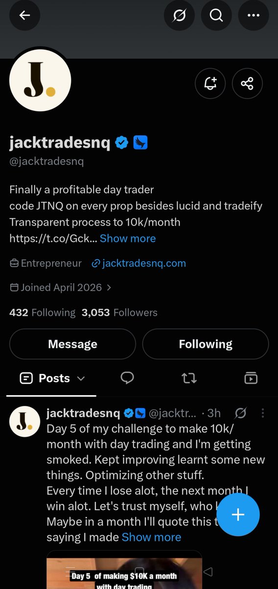 367_ricky's tweet photo. @jacktradesnq @BlueGuardiancom @TradersLaunch @MyFundedPerps CODE : JTNQ

This opportunity could change everything.
Hopefully I win this giveaway account from @jacktradesnq thankyou 💚 https://t.co/9UzXeRrWjt