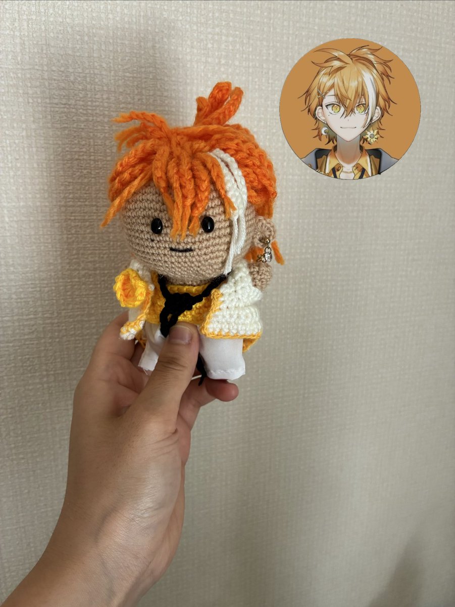 TEAKScocoa's tweet photo. @sakura_haruhi_ @FouRTe_Project はるちゃんの可愛さに毎日癒されてます🧡
いつも元気とパワーを ありがとう( *´꒳`*)

はるちゃんの編みぐるみも作ってみたよ！
ハーフアップのところ難しかった💦💦
これからも応援してます🧡🧡

#FouRTe1stFate https://t.co/0nNxlXrYCf