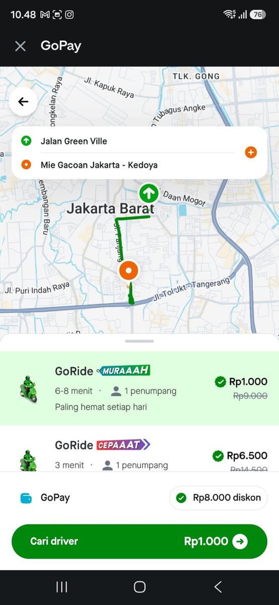 abangnih67's tweet photo. Kaget sih, ternyata pesen Gojek dari aplikasi GoPay bisa dapat promo Rp1.000. Kalau ada harga semurah ini, lumayan buat perjalanan sehari-hari #GOJEKDIGOPAYMULAIDARI1000 https://t.co/2V3BtyI6oV