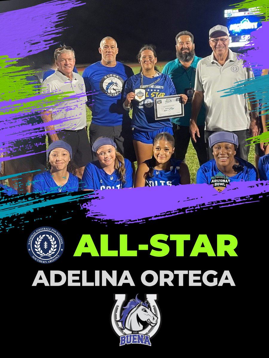 NFFsoArizona's tweet photo. Our first UTL is in the books. An honor to travel to Sierra Vista and meet @BHSGoColts Adelina Ortega, the coach-selected, character-driven NFFSAC All-Star of the game. It was a blast to see @theARIZONABOWL & the Giant Helmet make the trip!
#helmetonhelmetoff #buildthemup https://t.co/aTT4XmNZLh