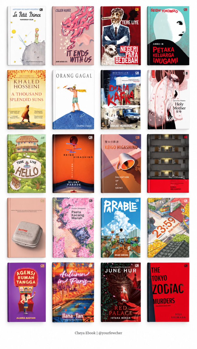kyuriseu's tweet photo. BEST SELLER EBOOK NOVEL

Satine
3726 MDPL
Holy Mother
Housemaid
Aroma Karsa
Laut Bercerita
Midnight Library
Love Hypothesis
Song of Achilles
Let Them Theory 
Tuesdays with Morrie

PDF EPUB Kindle wtb wts buku ada jual beli terjemahan indo eng e-book e book #zonauang #zonajajan https://t.co/rkcRiktfxF