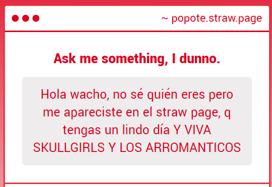 ElPopote83's tweet photo. No esperaba que hubiera gente de por ahí que viera mi página jaja

Ten lindo día, quien sea que haya escrito esto :D https://t.co/LIsUVjAcm9