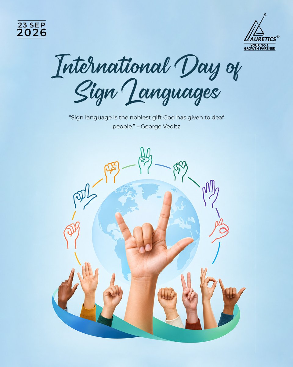 auretics's tweet photo. 🤟🌍 International Day of Sign Languages

Today, we celebrate sign languages as a vital part of communication, inclusion, and equal opportunities for all. Let's promote understanding, accessibility, and respect for the Deaf community.

✨ Every sign tells a story https://t.co/57fjAQUgOg