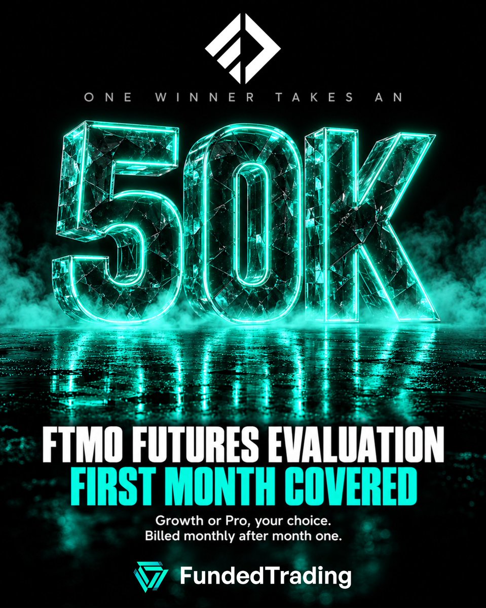 funded_trading's tweet photo. Flash giveaway. 48 hours.

One winner takes an FTMO Futures 50K evaluation with the first month covered. Growth or Pro, your choice.

Billed monthly, so cancel inside 30 days if you do not want to continue.

Three steps:
Create your free FundedTrading account → https://t.co/fCzTiRF7A6
Follow @FTMO_Futures
Repost this and tag 3 traders

Entries lock Thursday 24 September at 23:59 UTC. Winner announced Friday morning and must redeem the same day.

Sign up here → https://t.co/MIdlWCUwLx
US traders use this one → https://t.co/7oMKLVlWlz

Read this:
⚠️ New FTMO Futures customers only. If you have bought before, the code will not work.
⚠️ 50K accounts only, Growth or Pro
⚠️ 99% off the first month, then full price at day 30. Cancel inside 30 days if you do not want to continue.
⚠️ One code, one winner, one use.