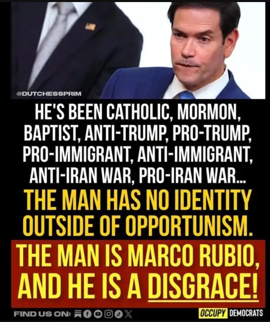 RaquelS16774168's tweet photo. @PoliticalWatchD 🤨LIL MARCO..."JUDAS" 🖕🏻EVIL BEGETS EVIL...#MarcoRubio #GOP #FakeChristian #Liar #Corrupt #Coward #ReligiousHypocrite #Traitor #FascistScum https://t.co/K73Tj6aCM3