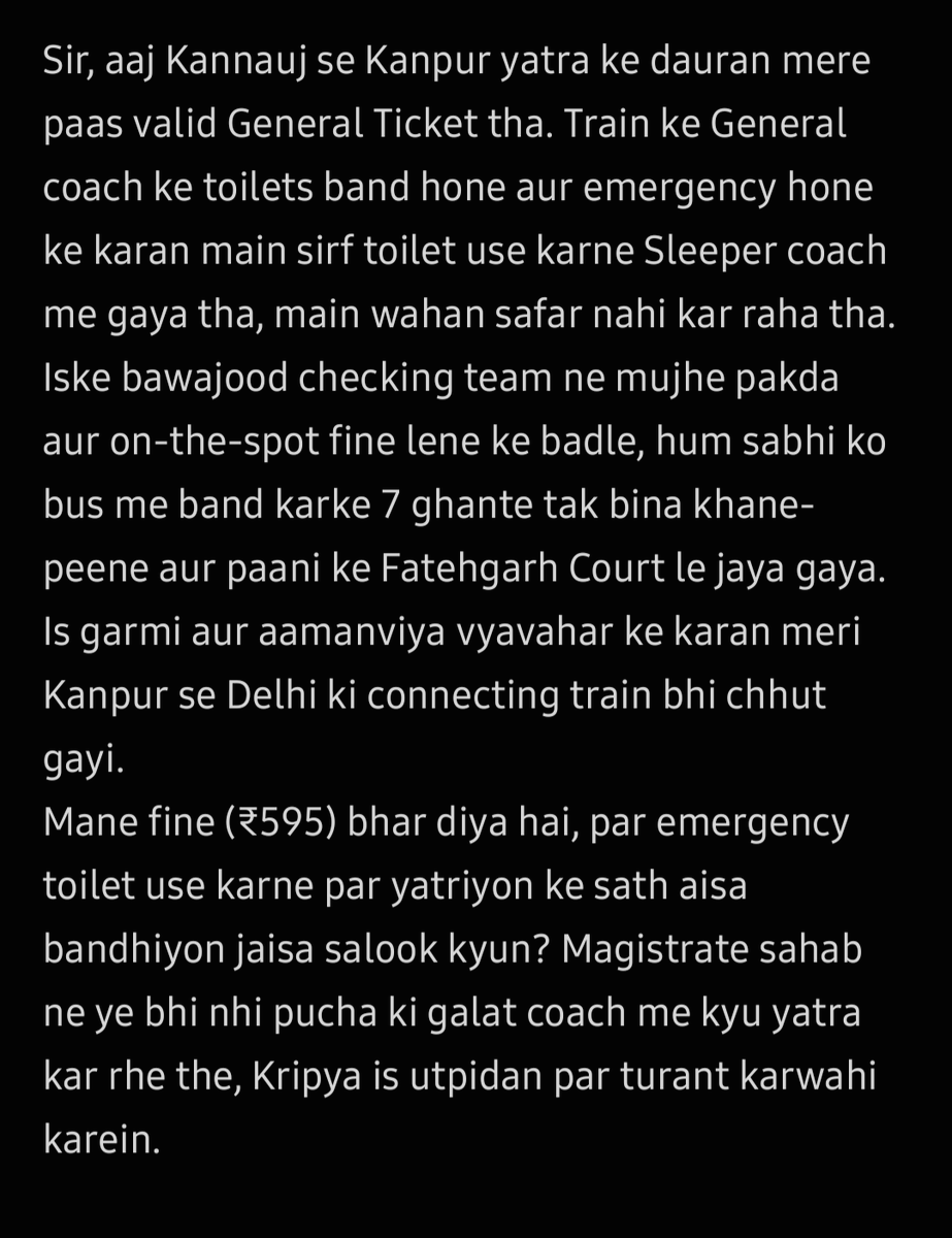 Rahul42885387's tweet photo. @RailMinIndia @RailMadad @RailwaySeva @CMOfficeUP @UNHumanRights @narendramodi https://t.co/7TqYxrOGKw