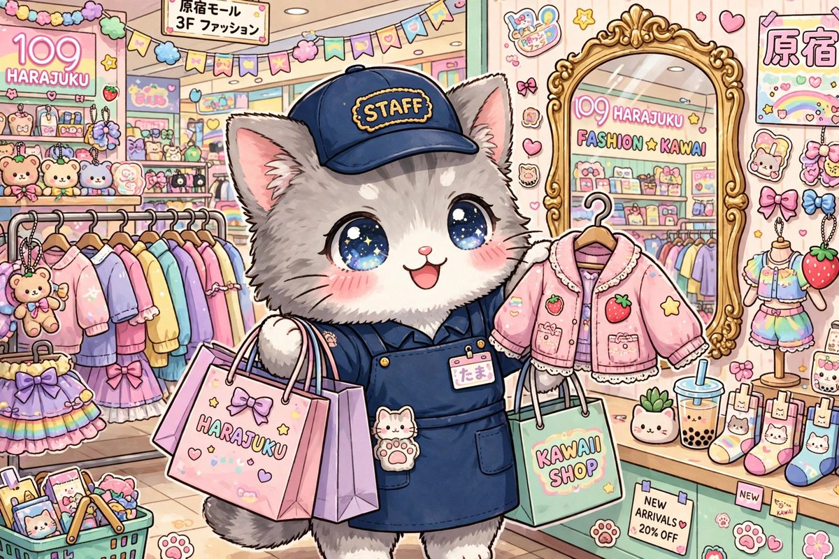 kawaiiworkersai's tweet photo. Harajuku shopping haul! 🌈👚🛍️
New strawberry jacket + boba tea = perfect day in 109 Harajuku!
Which outfit is cuter?
#kawaiiworker #harajuku #tokyofashion #kawaiishop #shoppinghaul #japanmall #cuteworker #kawaiifashion #harajuku109 https://t.co/1oiJYyW8Dv