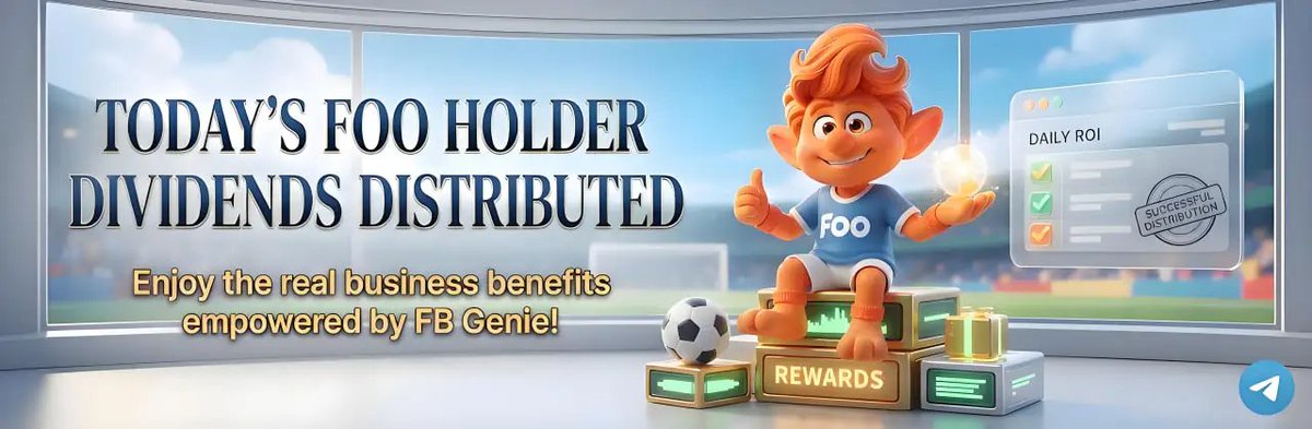 FBG2026's tweet photo. 🎉 Today's FOO Holder Dividends Distributed
Say goodbye to speculative bubbles and enjoy the real business benefits empowered by FB Genie!
🌈 Recent Dividend Review:
🔸 09-22： +0.452251%
🔸 09-21： +0.577422%
🔸 09-20： +1.106727%
sustainable revenue from sports predictions. https://t.co/b5BaXHiH9l