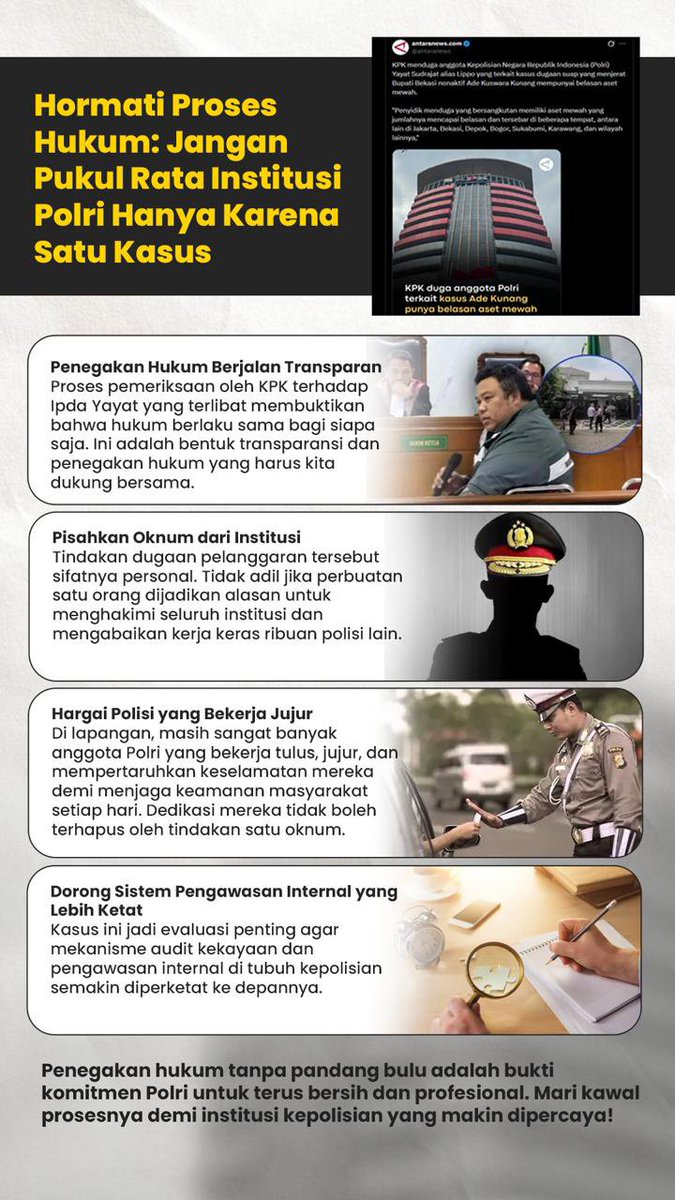 zakyabdulloh's tweet photo. Kasus ini momentum tepat perketat pengawasan internal di tubuh kepolisian

#Polri #TransparansiHukum #PolriPresisi #Fyp https://t.co/4pxZ7nOoIr
