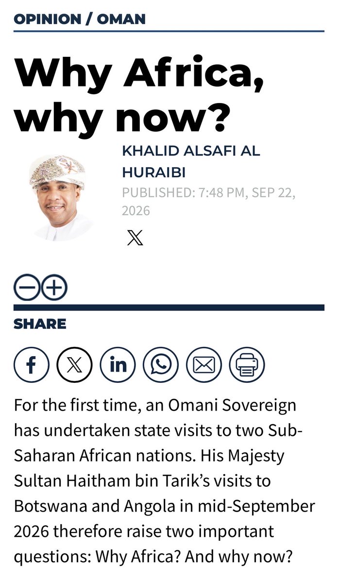 KHaribi's tweet photo. في وقت تصر فيه بعض قوى العالم على خيار صراعات بنكهة استعماريه تعيد السلطنة 🇴🇲 وأفريقيا البوصلة نحو خيارات المصالح المشتركة والتنميه، ولكن من يعتبر؟
#أفريقيا #مؤتمر_برلين ١٨٨٤
🎧 📰 🔗: https://t.co/wv80OqWQ7p https://t.co/MKY4Czq5lF