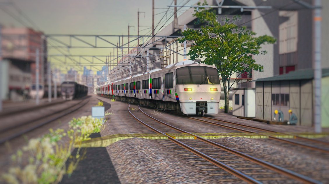 N_Railsim's tweet photo. 竹下駅風 part1
783系 13連
 #NのSS後悔所  #Railsim #783系 https://t.co/9g99WXO5GR