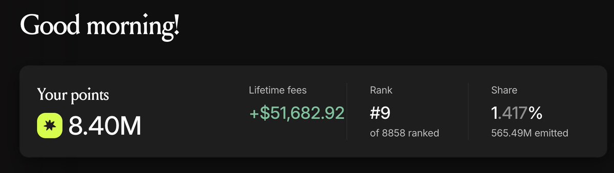 JaceX90's tweet photo. I was pretty late to deposit into @fablesfi, but I still managed to break into the top 10.

Here’s my lightweight audit of the project. The Fables founder @0xlayans  also replied in the thread, outlining the improvements they plan to make.

Deposit now, and you’ll be eligible for rewards at TGE in less than two weeks.

Feel free to use my referral code:
https://t.co/O6Z8kWSxdG

@RobinhoodCrypto
robinhood:0xb9972ca7188e511174947e3936a5315ac7073277 #RobinhoodChain #DeFi #RWA