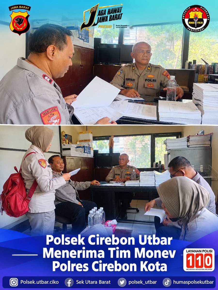 polsek_utbar's tweet photo. Polsek Cirebon Utara Barat menerima Tim Monev Polres Cirebon Kota berkaitan dengan Program Kerja dan anggaran dalam peningkatan pelayanan publik. https://t.co/qxnVQsMPR6
