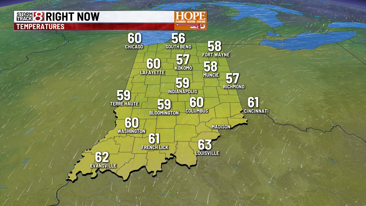 marcusbailey's tweet photo. WEDNESDAY - Gray, damp, and cool. Areas of drizzle  have settled in this morning - and will hang around all day long and like into this evening. Temps only hit the mid 60s again today. Hang in there - sun returns late Thurs. with warmer temps.
#INwx https://t.co/HgjGs7wQci