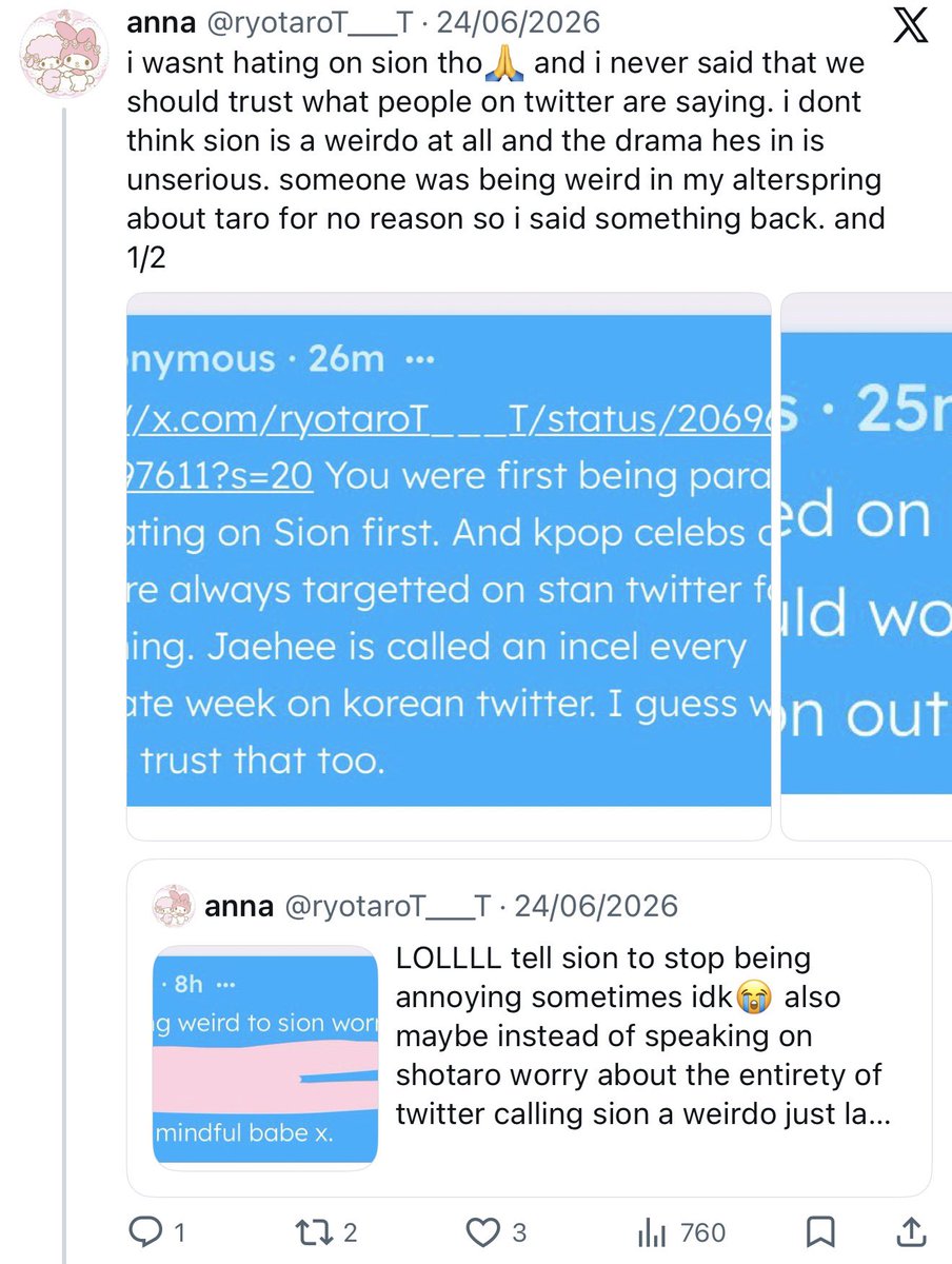ryotaroT___T's tweet photo. @511bun #LetsRead i’m sure in the screenshot u have u saw that someone was being weird abt taro so i said something back😊 https://t.co/XrpeKEVfXE