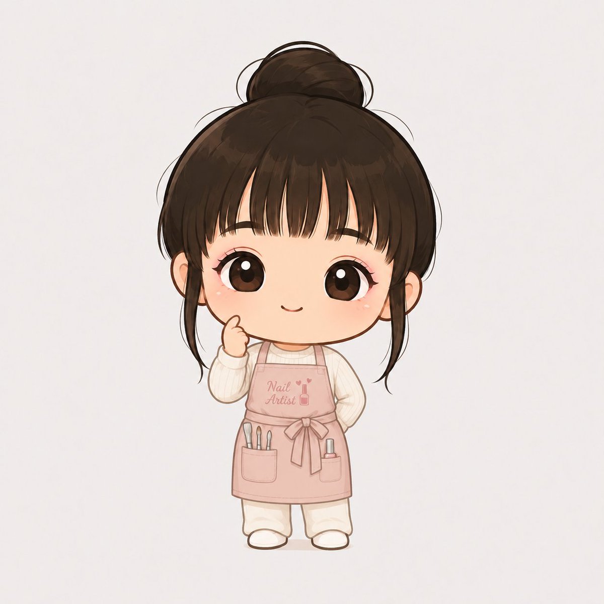 aimee_scorpio's tweet photo. こないだ、アイコンを実写にしようとして、
色々とこねてたんだけど、
そこに時間かけてもなー…って思って
「いったんコレでいいや！」って講師に壁打ち出したら、
「もうちょっと引きの画像の方が…」ってｗ

あ、やっぱり？？？
あたしもそうかなーとは、思ったんだけどさｗ

引きにしたよー
ネイリストだって分かるようにしたー💕

今度はいいと思うんだぁ〜♪
どーぉ？　てへっ💕

んで、チビキャラはこれ使うー♪
どかな？？