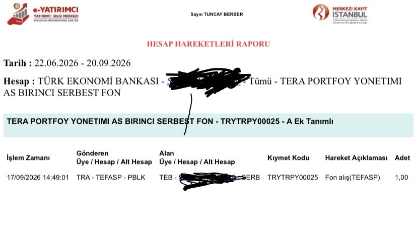 Barakado3's tweet photo. @Takasbank 
Vatandaşlara attığınız mailde 17 Eylül Günü işlemlerin iptal edilmesinin sebebinin fon alış satışa kapalı olduğundan dolayı diye bekletiyorsunuz.O zaman alış emrimizi neden gerçekleştirdiniz ?
17 Eylül 14.49 TLY AL EMRİ GERÇEK.
@tcbestepe 
@HMBakanligi 
@spkgovtr https://t.co/Pbu2iRkId2