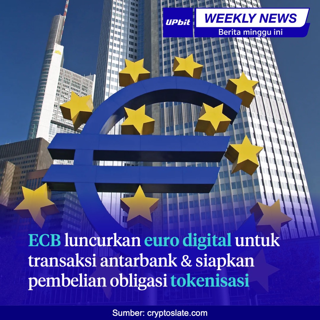 UpbitID's tweet photo. Mau tahu ada berita terkini apa saja dari dunia aset digital?
Berikut pilihan berita terkini dari dunia aset digital:

ECB luncurkan euro digital untuk transaksi antarbank & siapkan pembelian obligasi tokenisasi
https://t.co/pvma4bgjvW

Hong Kong akan uji coba perdagangan ETF berbasis token & stablecoin yang teregulasi
https://t.co/5nK25xrFoI

Hana Bank terbitkan obligasi digital senilai US$100 Juta dengan penyelesaian T+0 pertama di Korea
https://t.co/MPd2I4Pji9

Apple & Google perkuat tim kripto seiring meningkatnya minat terhadap Stablecoin
https://t.co/RcluXFluHR

---
Konten ini bersifat informasi dan edukasi, bukan saran atau rekomendasi investasi. Investasi aset digital berisiko tinggi, termasuk volatilitas harga yang dapat menyebabkan kerugian hingga seluruh dana. Jangan menggunakan utang untuk berinvestasi. Pahami risiko sebelum mengambil keputusan.
Upbit Indonesia berizin dan diawasi oleh Otoritas Jasa Keuangan.