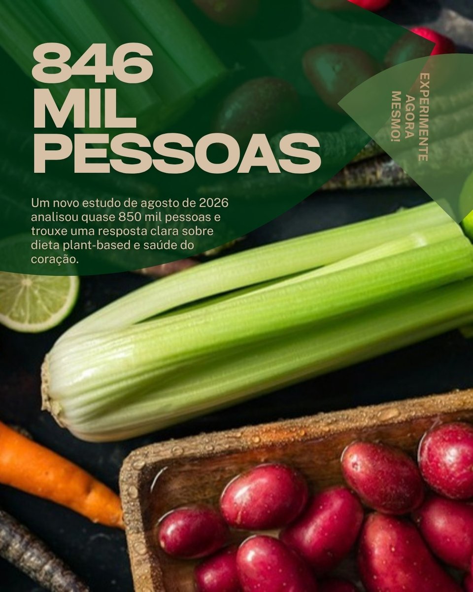 Calmariagreen's tweet photo. 🌱 Novo estudo (846 mil pessoas!) mostra: dieta plant-based de qualidade reduz em até 17% o risco de doenças cardiovasculares. Comida de verdade > ultraprocessados vegetais. Seu coração agradece 💚 #plantbased #saude https://t.co/abNM3Zt2mv