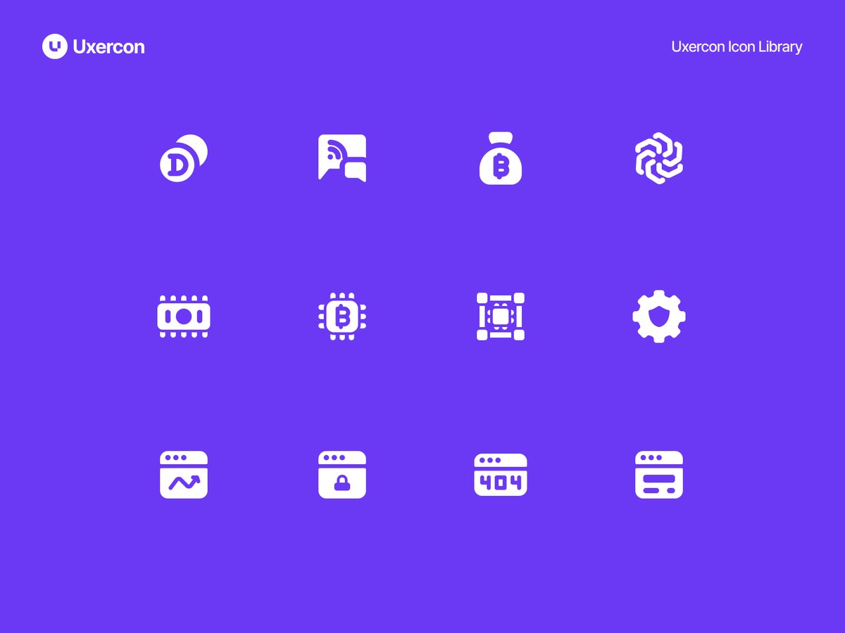 uxercon's tweet photo. Web3 &amp; Blockchain - Uxercon Icon Library 🪙 https://t.co/XP5wwiQdgc