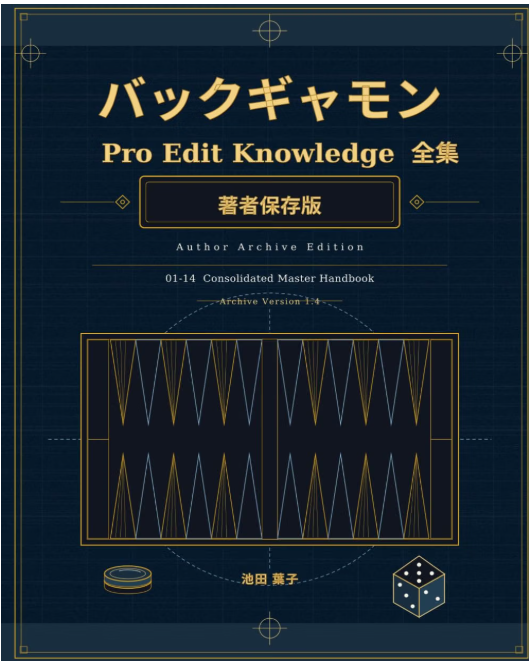 happaclef's tweet photo. 📘出版しました🎲

『バックギャモン Pro Edit Knowledge 全集・著者保存版』

Knowledge 01〜14をまとめた全379ページ。

読み物ではなく、研究するための資料として作った本です。
バックギャモンを深く学びたい方にぜひ。

Amazonで書名を検索してください🎲

#バックギャモン #Backgammon https://t.co/NpLgrEQIKI