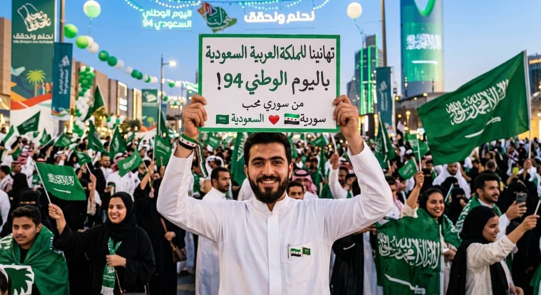 KhaledLol24157's tweet photo. من ياسمين دمشق إلى نخل العز في السعودية 🇸🇦 🇸🇾
كل عام والمملكة العربية السعودية، قيادةً وشعباً وأرضاً، بألف خير بمناسبة اليوم الوطني 96.

شكراً لبلد العطاء الذي يحتضننا بالمحبة والأمان. دمتِ شامخة يا بلاد الحرمين، ودام رخاؤك وعزك! 💚

#اليوم_الوطني_السعودي_٩٦ #سوريا #السعودية https://t.co/L1Xg476JUK